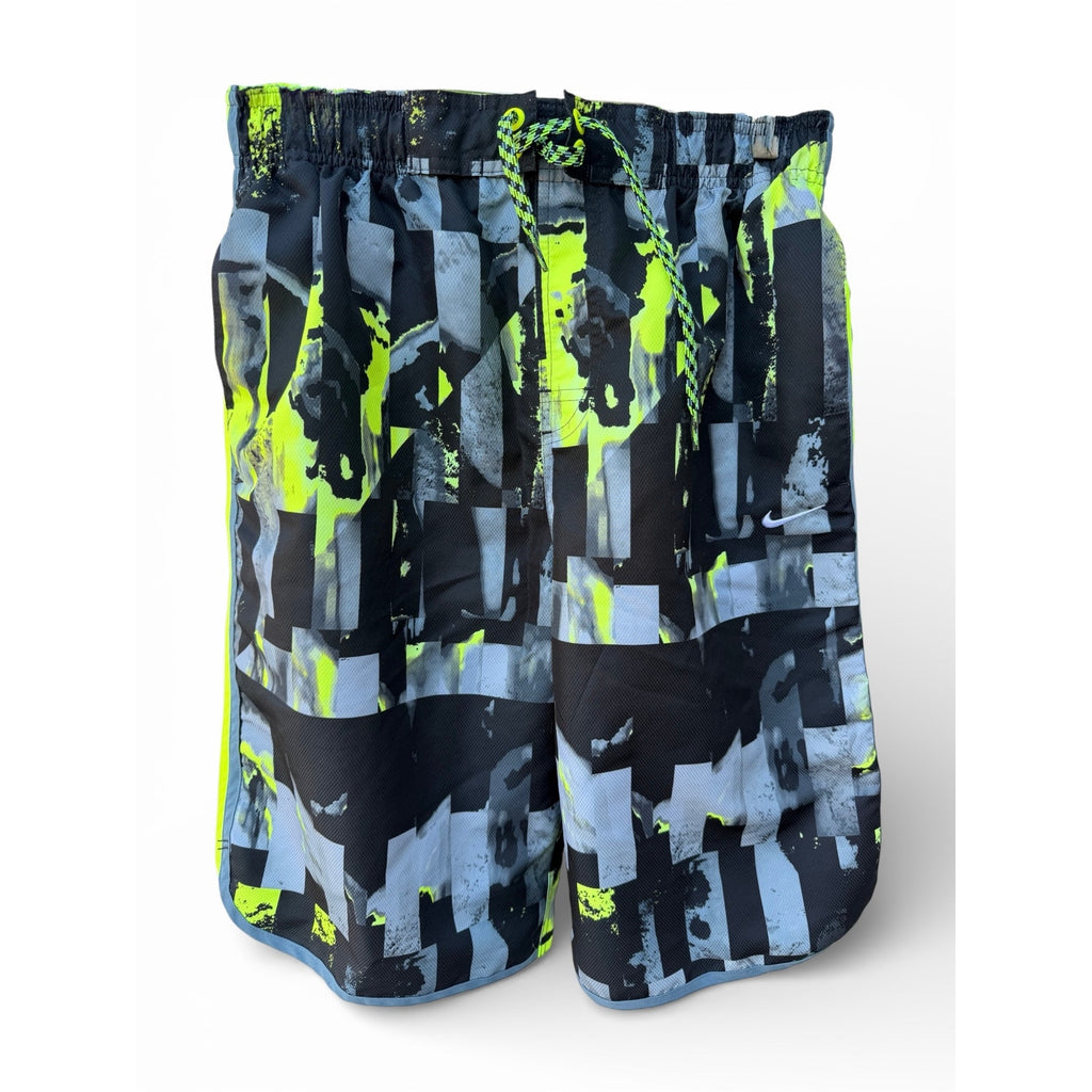 Nike Yellow Swimwear Neon Graphic Swim Trunks Small