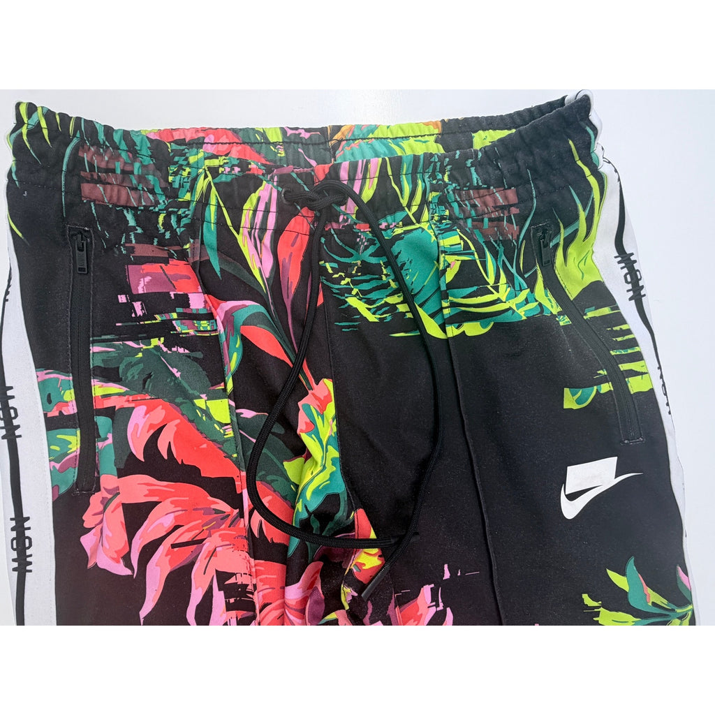 Nike Floral Jogger Pants Mens Large Black Tropical Track Pants