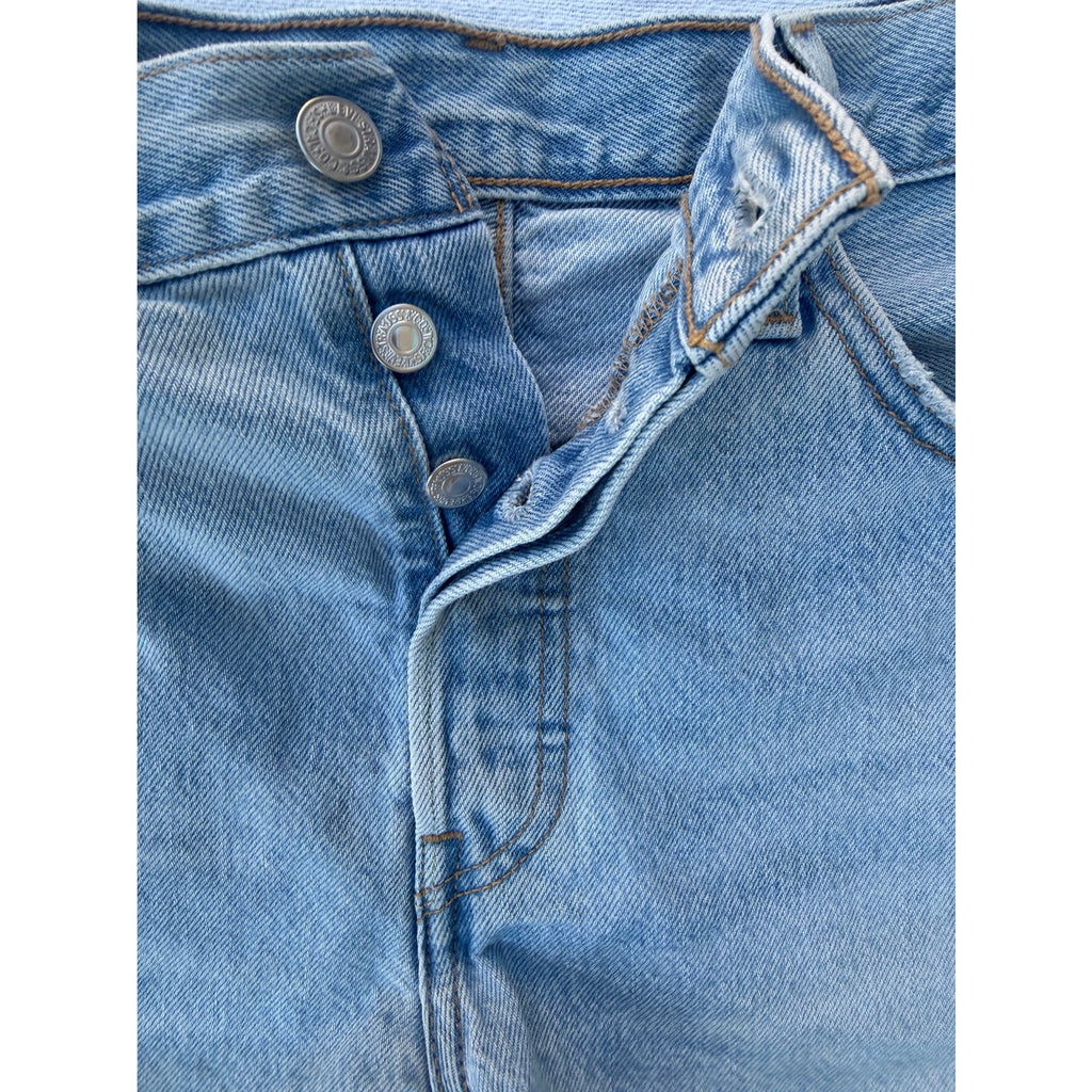 Levi's 501 Denim Shorts Womens 29 Cut Off Distressed Light Wash