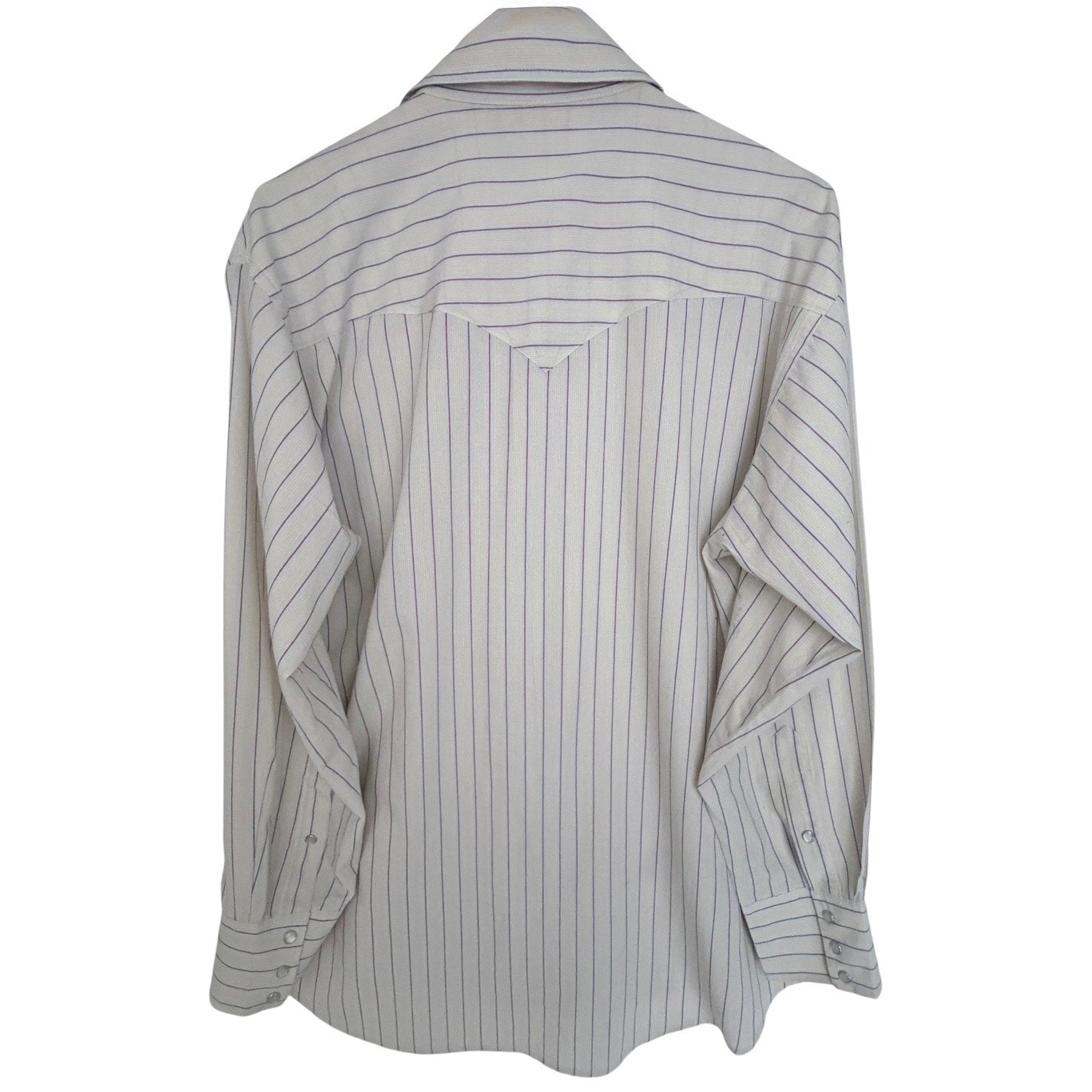 Ruddock Flying R Ranchwear Western Shirt Mens XL White Stripe Pearl Snap USA Made