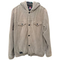 Quiksilver Mens Corduroy Jacket Tan Sherpa Lined Hooded Large