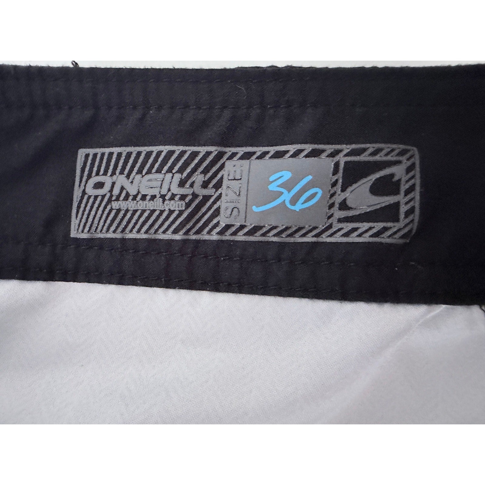 O'Neill Mens 36 Board Shorts Gray Black Surf Swim Trunks