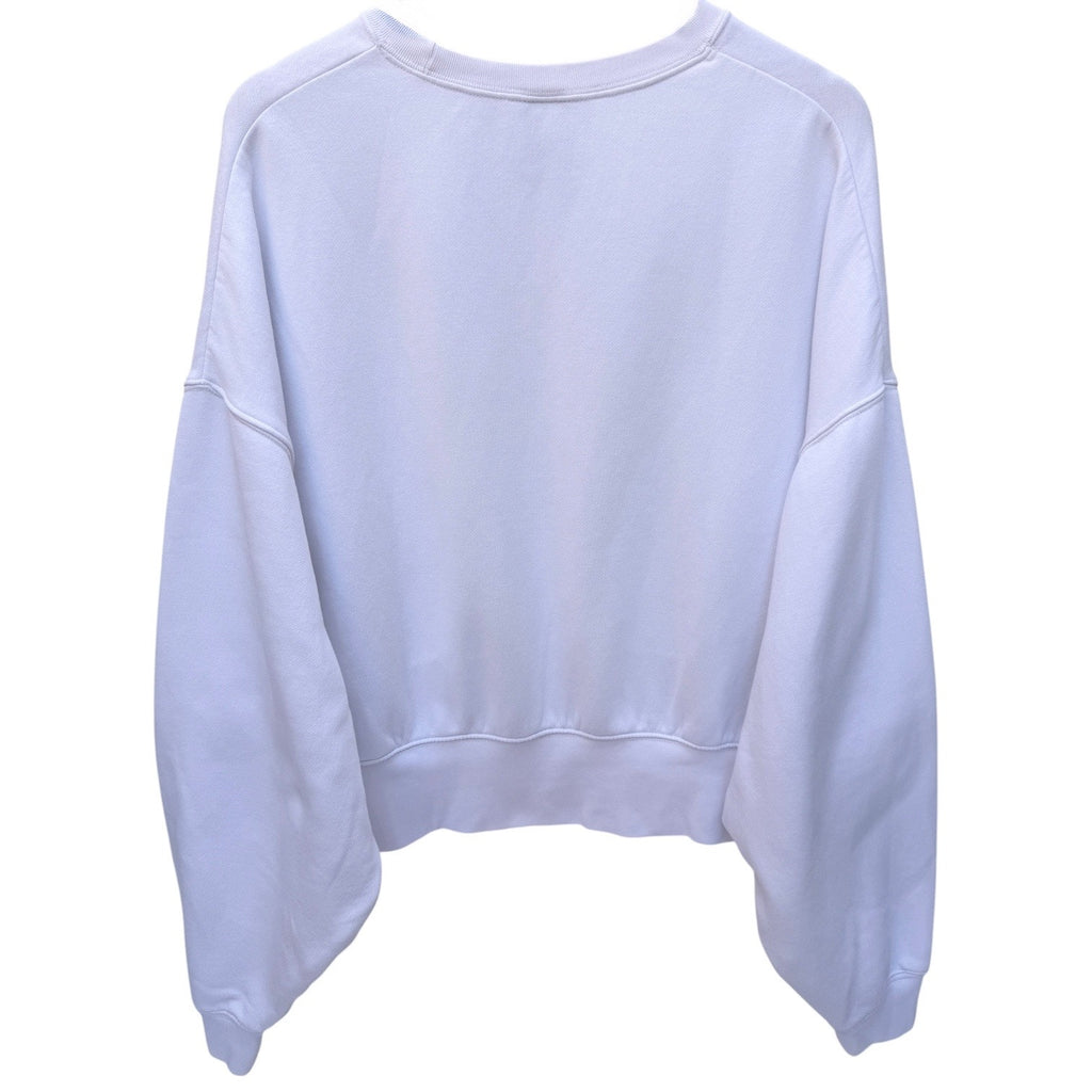 Nike Crewneck Sweatshirt Womens Medium White Mini Swoosh Essential Pullover