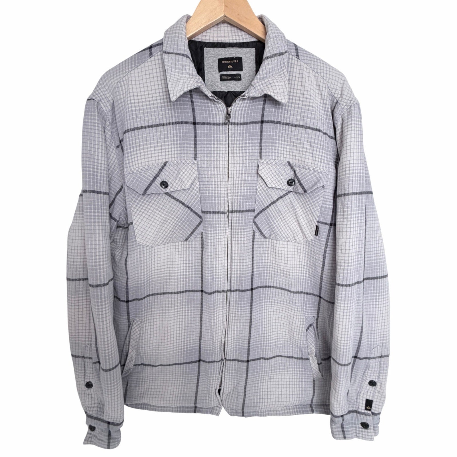 Quiksilver Plaid Quilted Jacket Mens Large