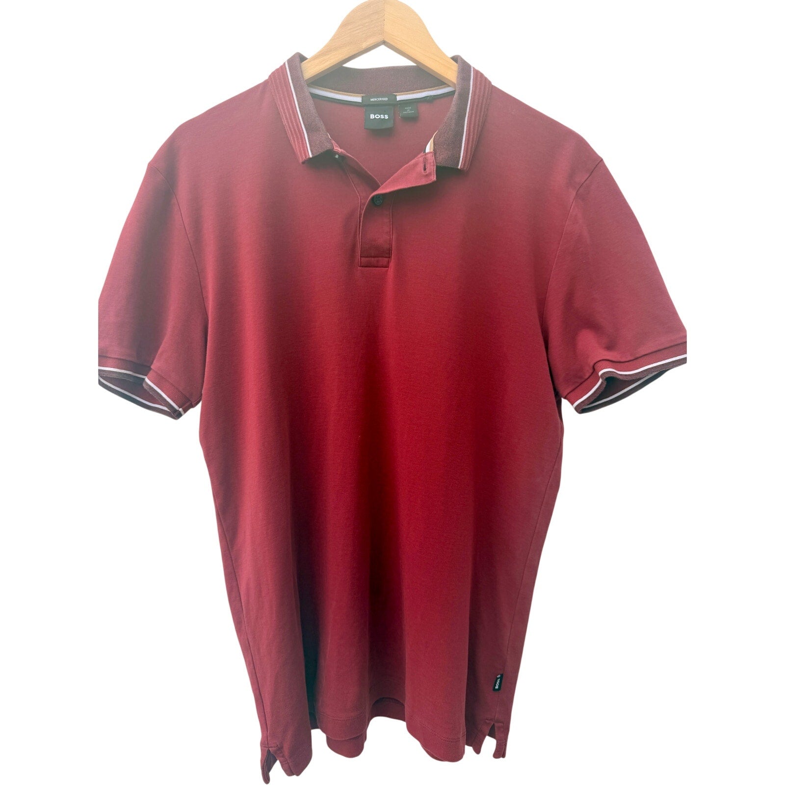 Boss Red Polos BOSS Polo Burgundy Large