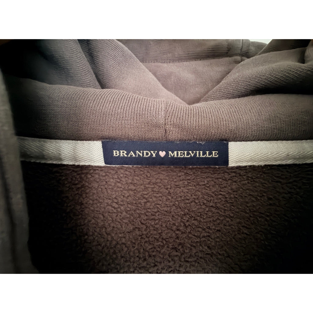 Brandy Melville Brown Zip Hoodie One Size