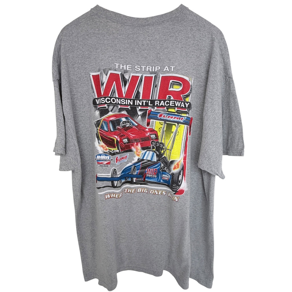 Wisconsin International Raceway WIR Drag Racing TShirt Mens 2XL Gray Graphic Tee
