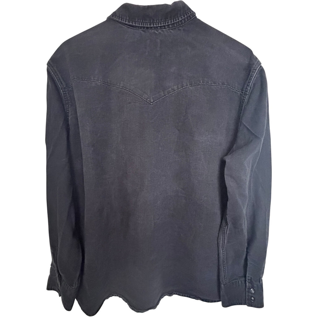 Levi's Standard Western Snap Button Shirt Mens XXL Black Long Sleeve