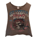 Grateful Dead Graphic Tank Top Womens Medium Brown Skull Roses Vintage Style