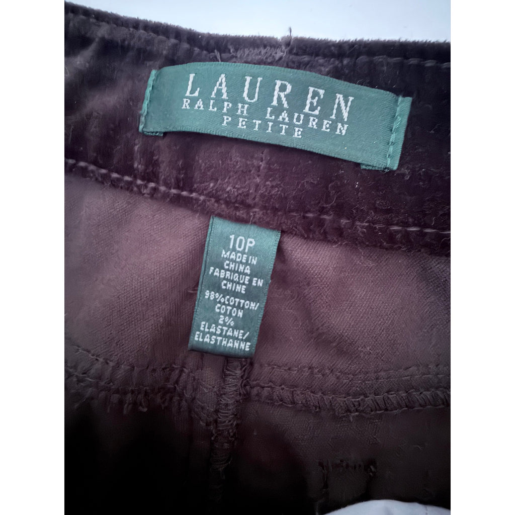 Lauren Ralph Lauren Womens Brown Stretch Pants Petite 10P