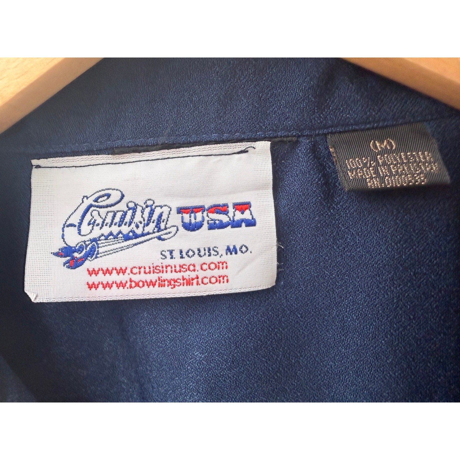 Cruisin USA Rat Pack Bowling Shirt Mens Large Blue Button Up Dino Vintage Style