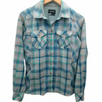 Marmot Plaid Long Sleeve Hiking Shirt Womens Small Blue Green