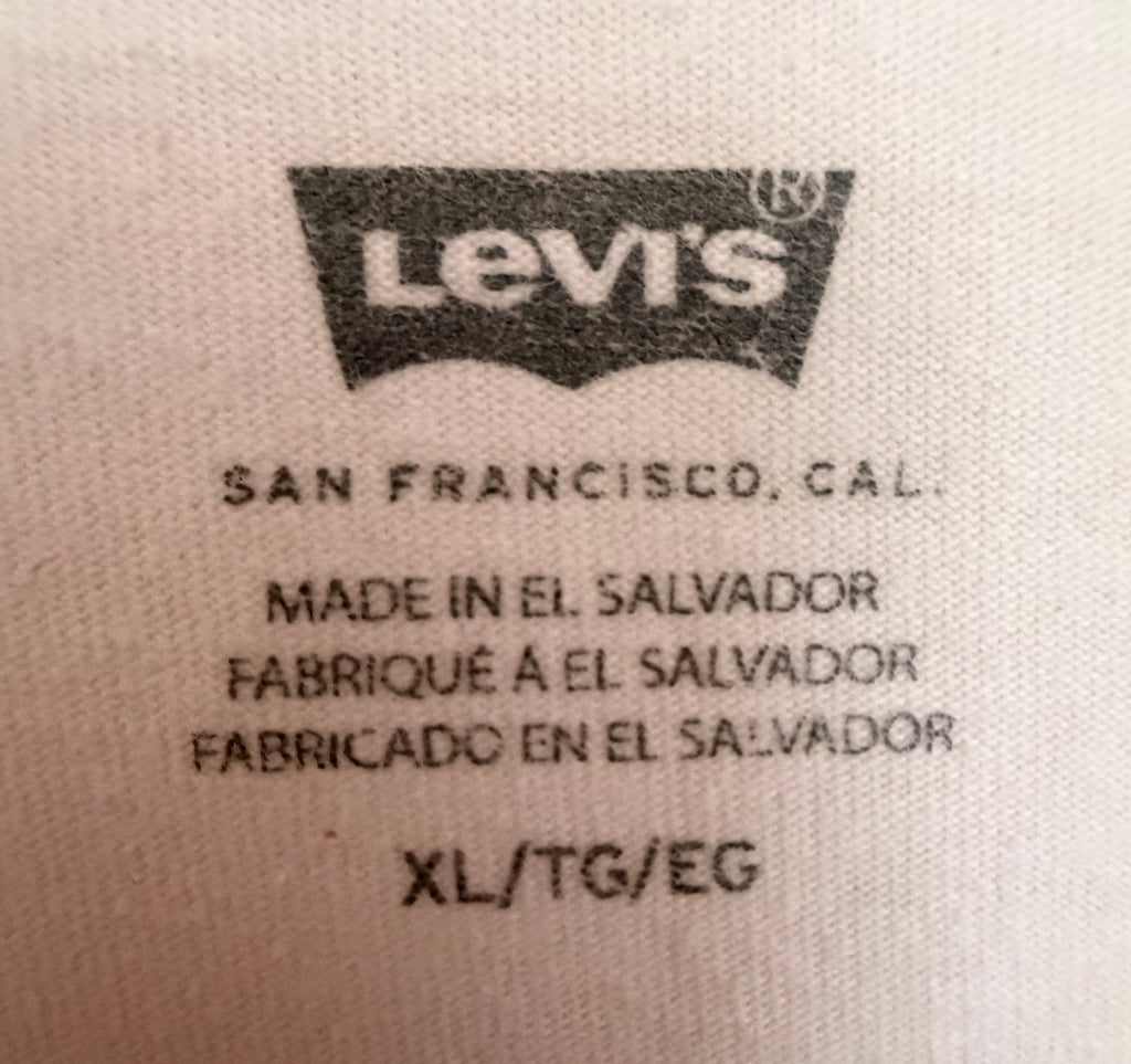 Levi's Men's White Bill Walsh Crewneck T-Shirt — brand label