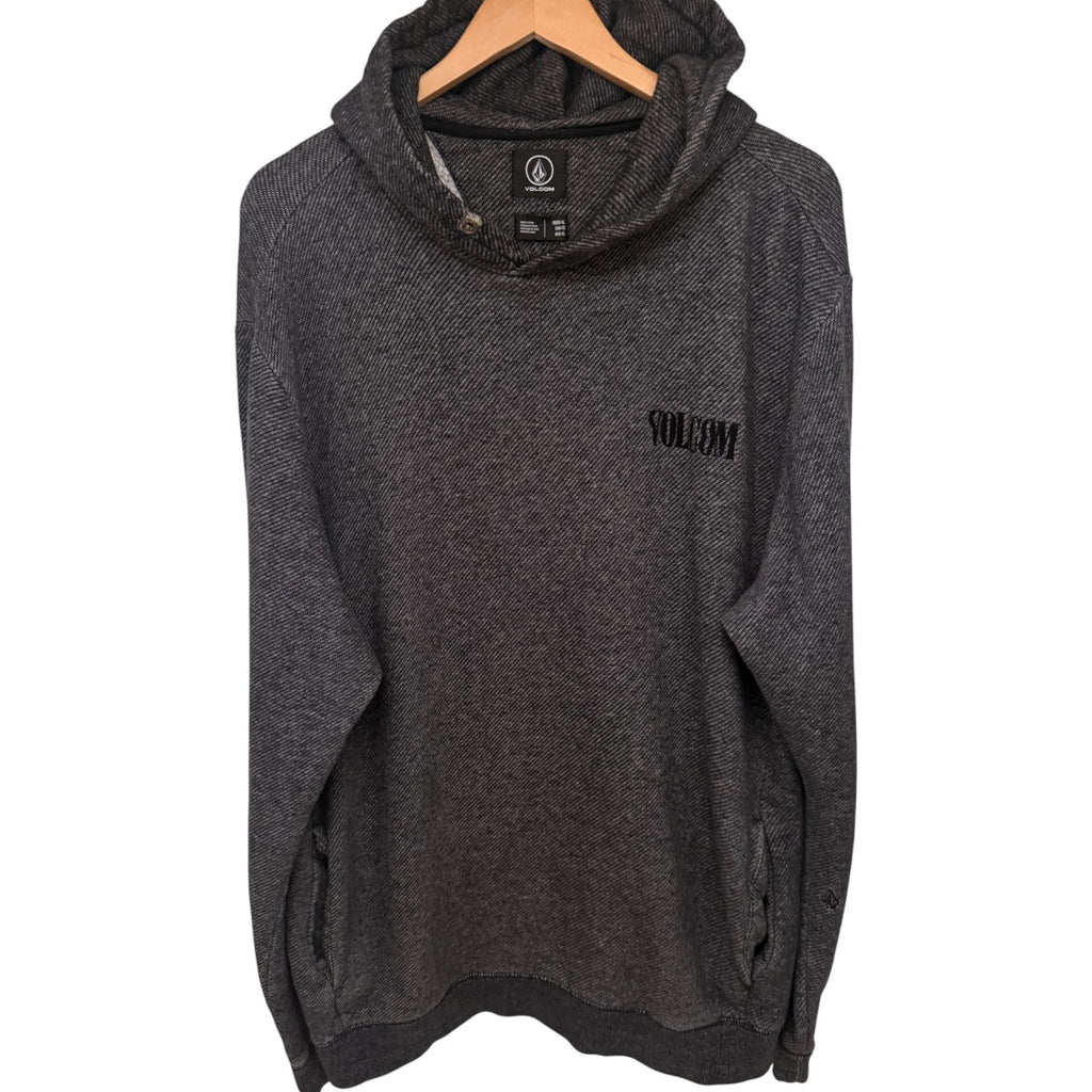 Volcom Men's Gray Fleece Hooded Hoodie — front view