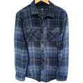 O'Neill Flannel Shirt Mens Medium Gray Black Plaid Button Up Surf Casual