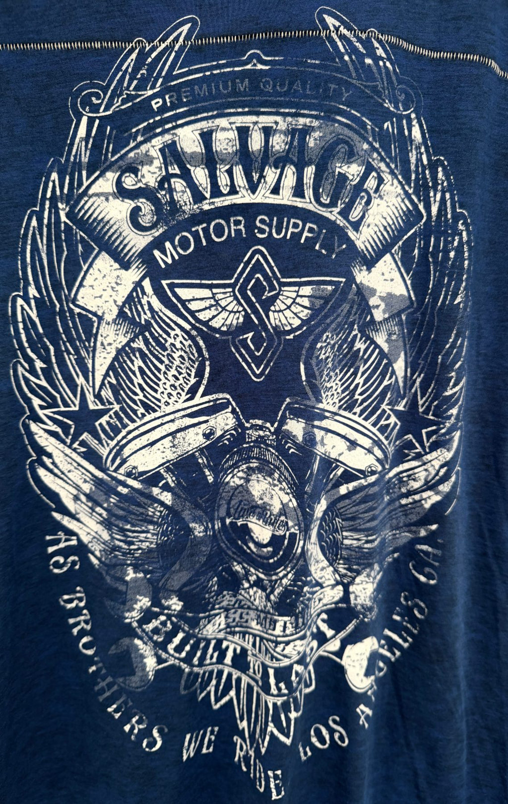Salvage Supply Co. Men's Blue Crewneck T-Shirt — view 4