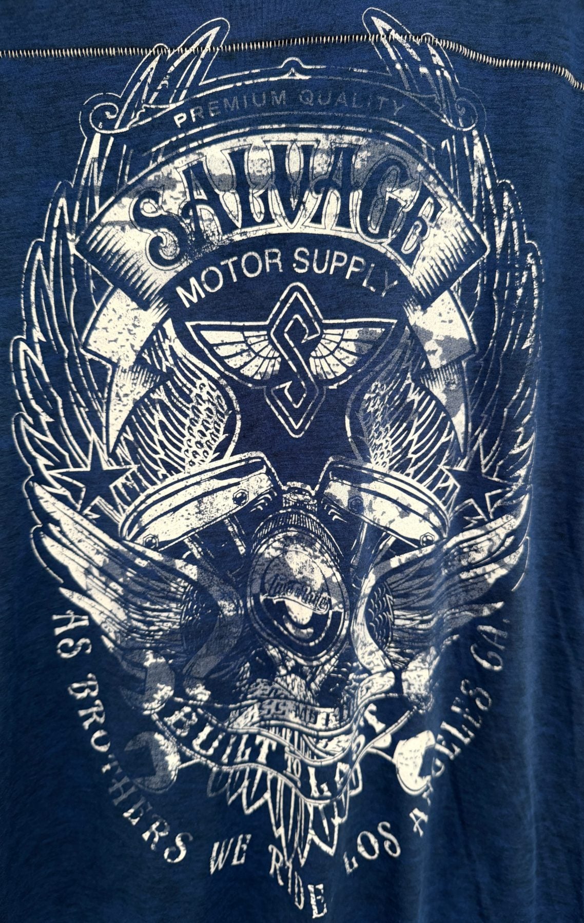 Salvage Supply Co. Men's Blue Crewneck T-Shirt — view 4