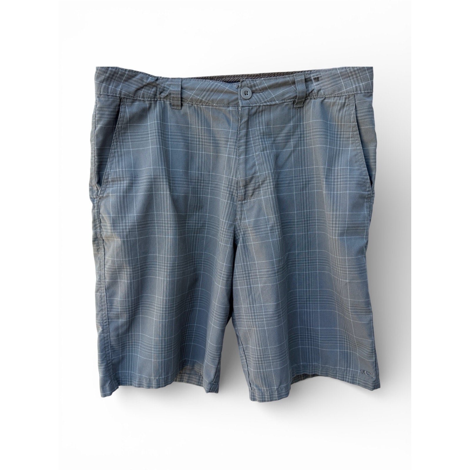 O'Neill Plaid Hybrid Shorts Mens 34 Gray Surf Skate Casual Shorts