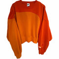 Nike Women's Color Clash Fleece Cropped Sweatshirt Medium Orange