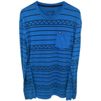 Zoo York Men's Blue Rugby Crewneck Striped T-Shirt — front view