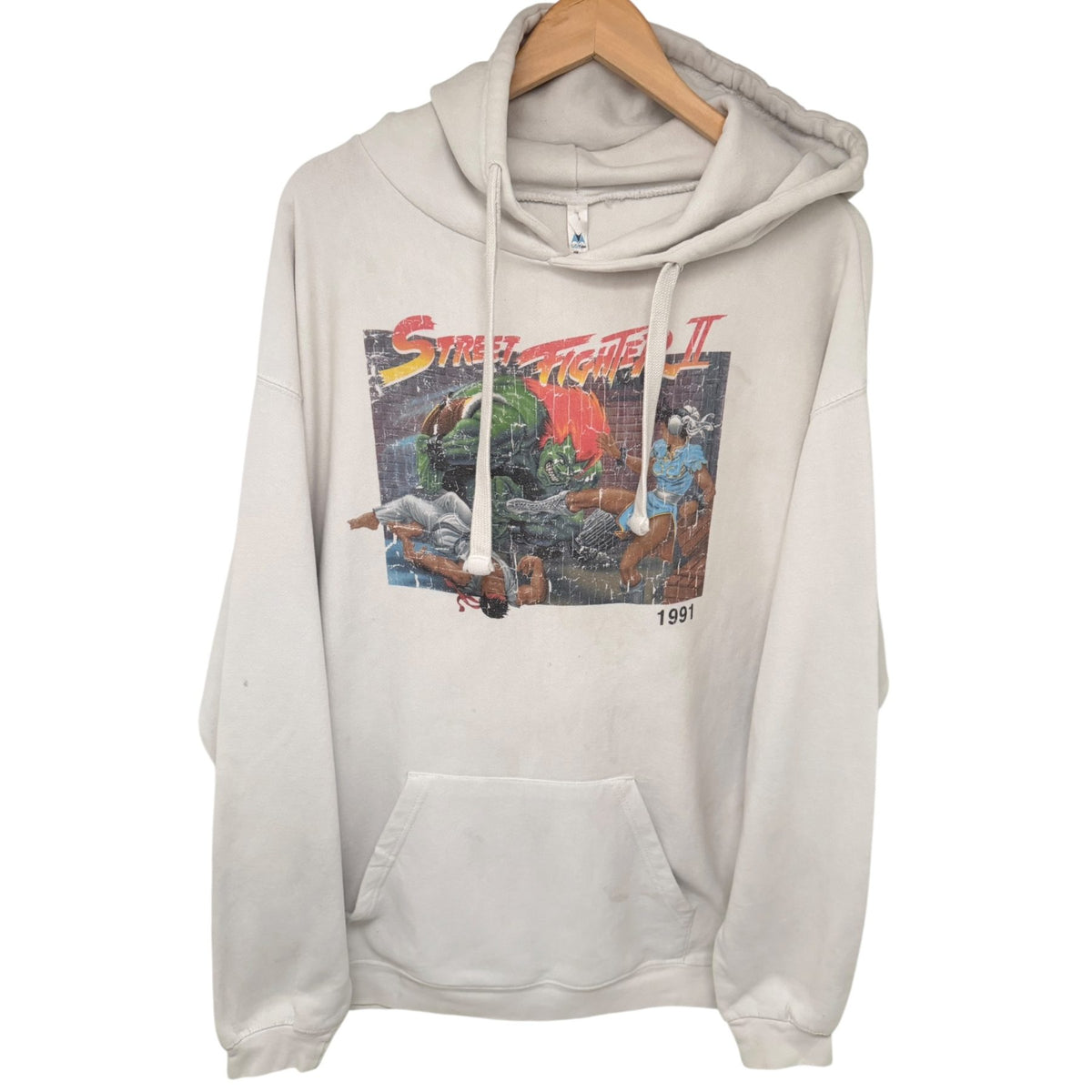 Milltex Men's Off-White Street Fighter II Hoodie — front view