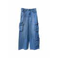 Wide Leg Cargo Jeans Womens 27 Light Wash Baggy Y2K Streetwear Denim Pants