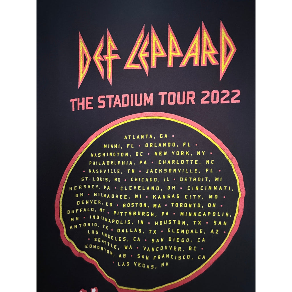 Def Leppard Motley Crue Stadium Tour 2022 T Shirt Mens XL Black Concert Tee