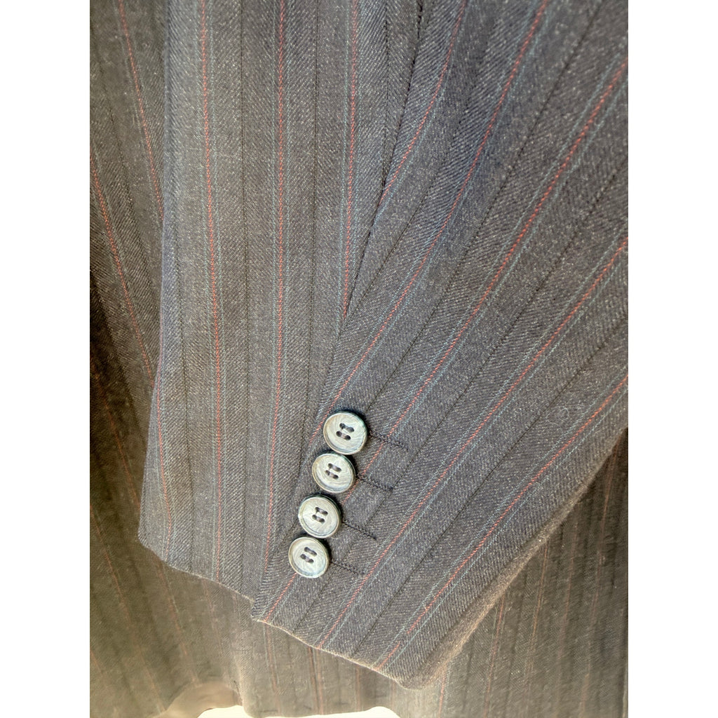 Yves Saint Laurent Mens Blazer Jacket Gray Pinstripe Made In France Vintage 40R