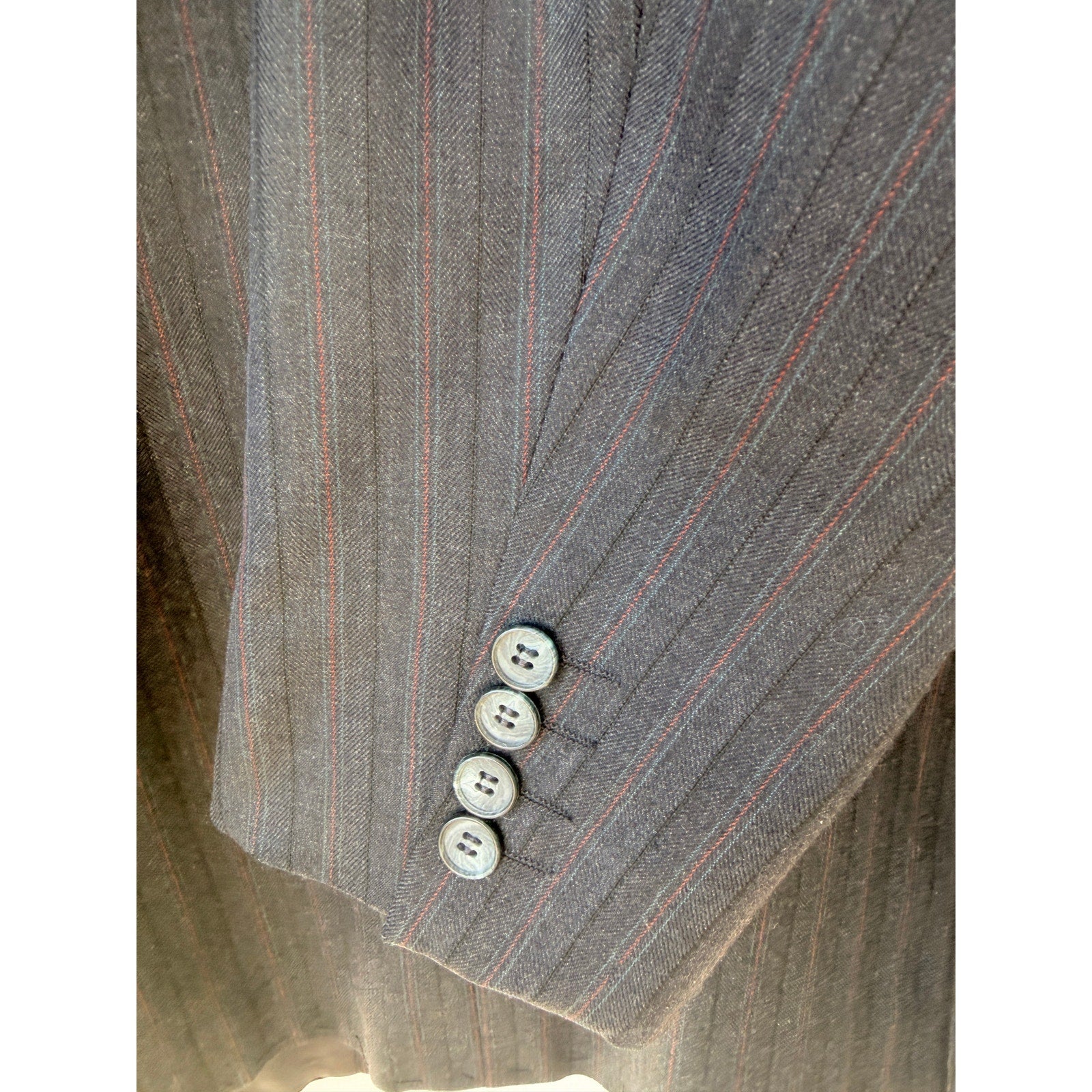 Yves Saint Laurent Mens Blazer Jacket Gray Pinstripe Made In France Vintage 40R