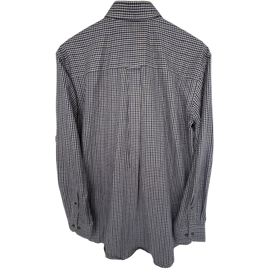 Pendleton Canterbury Cloth Button Down Shirt Mens L Blue White Check Wool Cotton