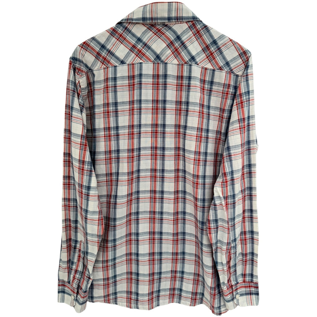 Wrangler Jeans Co Western Shirt Mens L Plaid Pearl Snap Cowboy Shirt