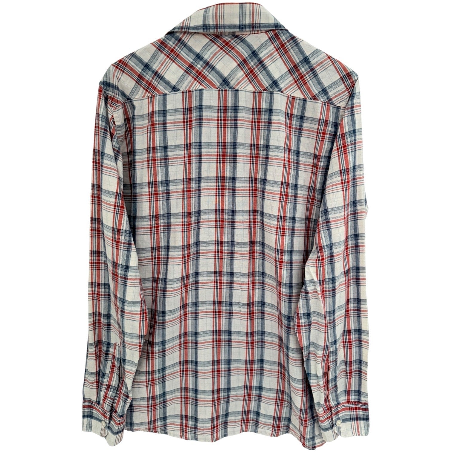 Wrangler Jeans Co Western Shirt Mens L Plaid Pearl Snap Cowboy Shirt