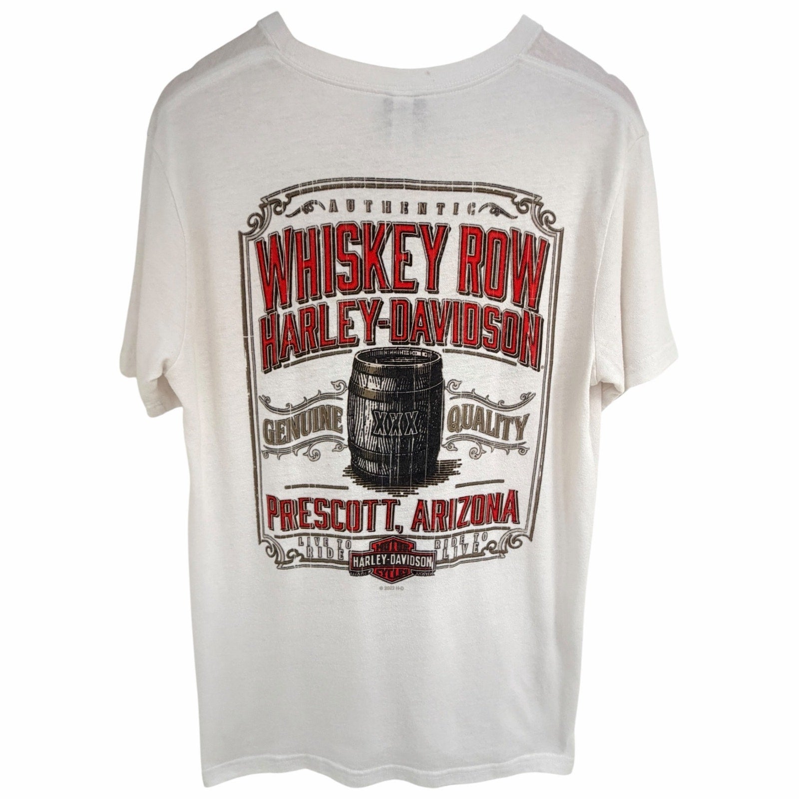 Harley-Davidson Men's Whiskey Row Skull T-Shirt Large White - product photo 2