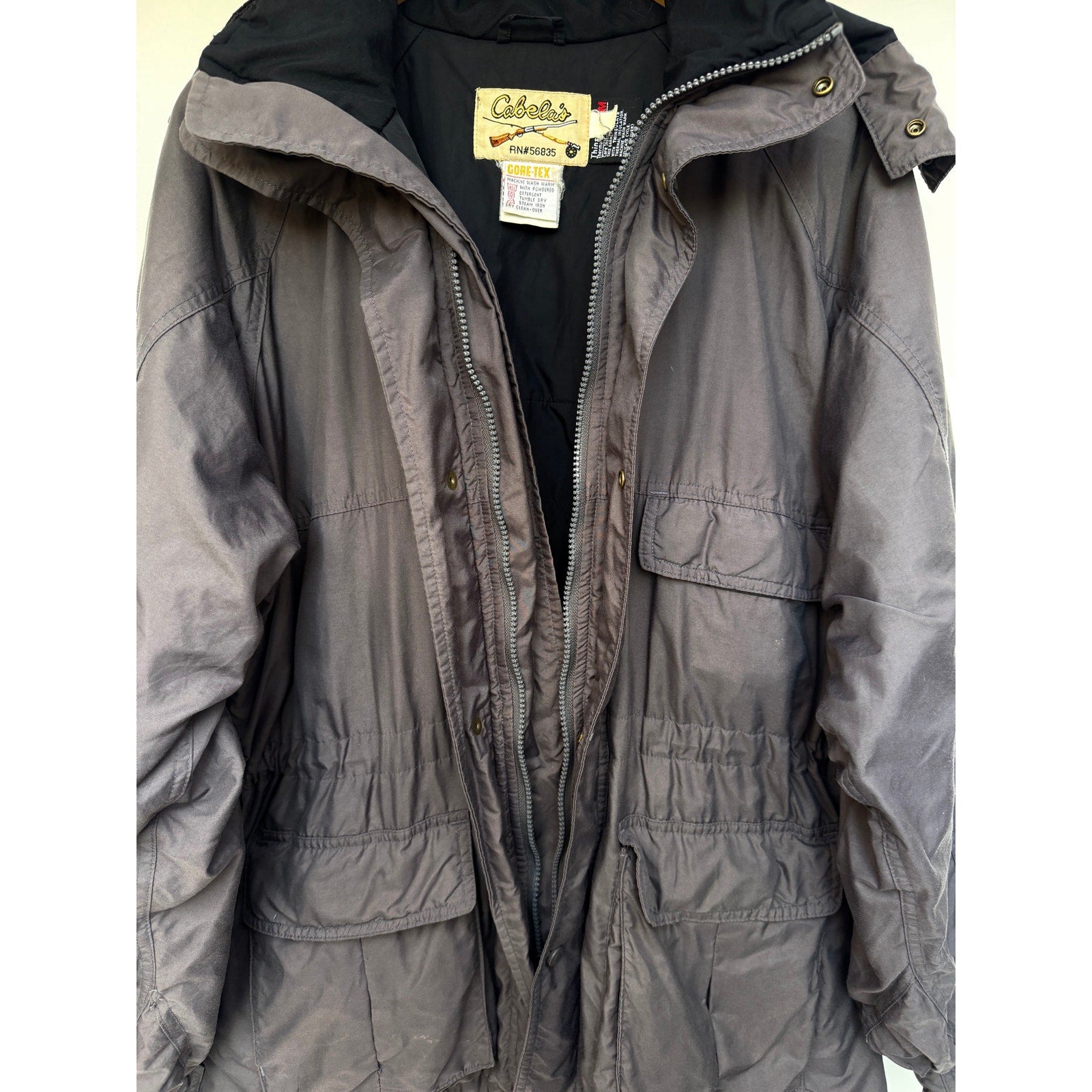 Cabela’s Insulated Hunting Jacket Mens Large Gray Outdoor Field Coat Full Zip