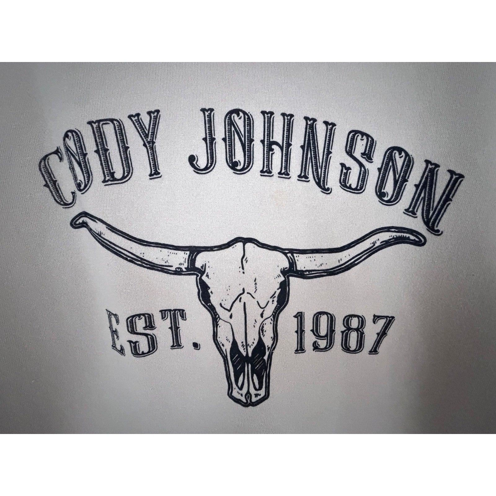 Cody Johnson Leather Tour Hoodie Mens Large Beige Pullover Country Western