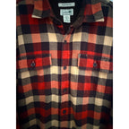 L.L.Bean Men's Red Plaid Fleece-Lined Flannel Shirt Large - product photo 4