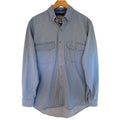 Wrangler Rugged Wear Chambray Button Up Shirt Mens Medium Blue Western Workwear