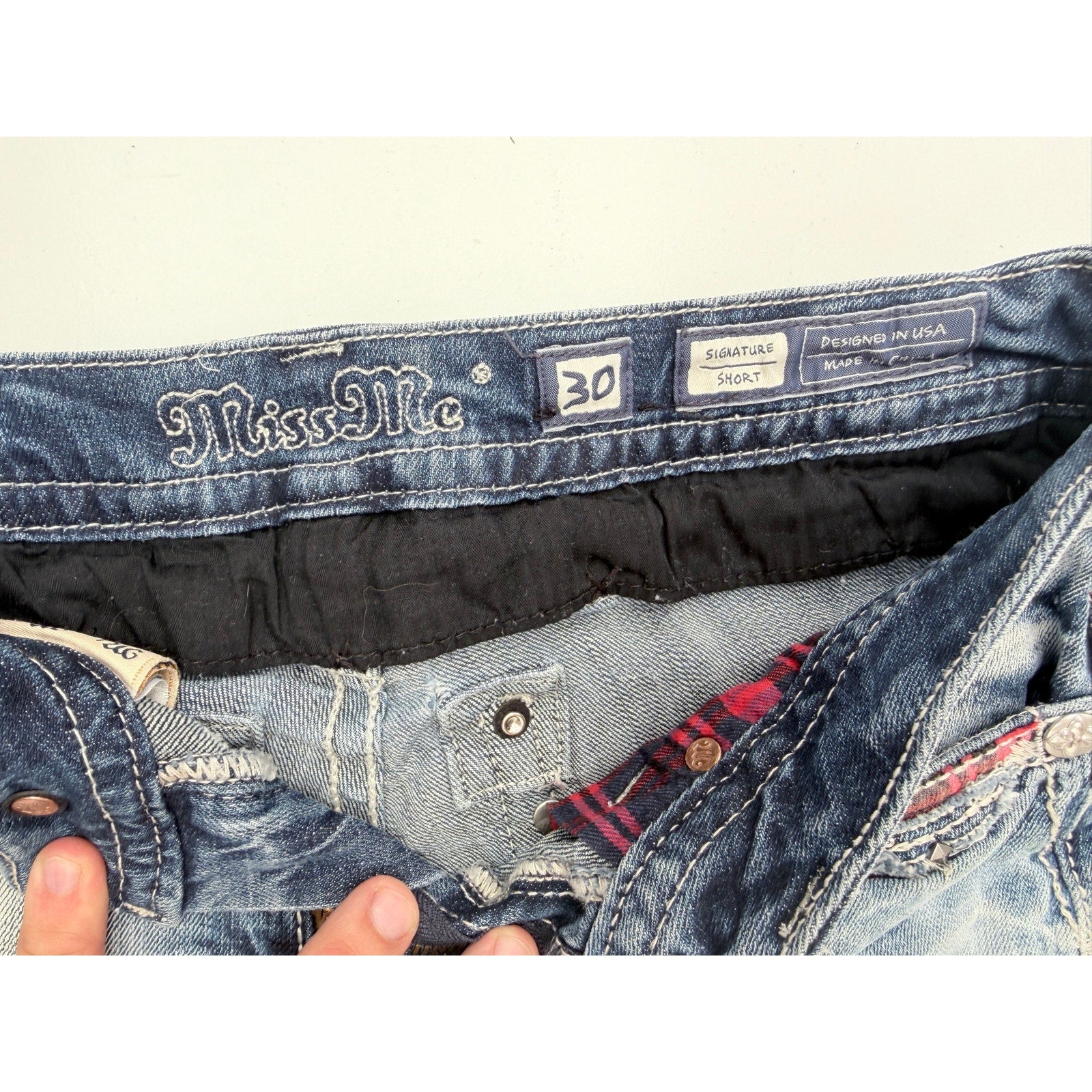 Miss Me Denim Shorts Womens 30 Distressed Sequin Cut Off Jean Shorts