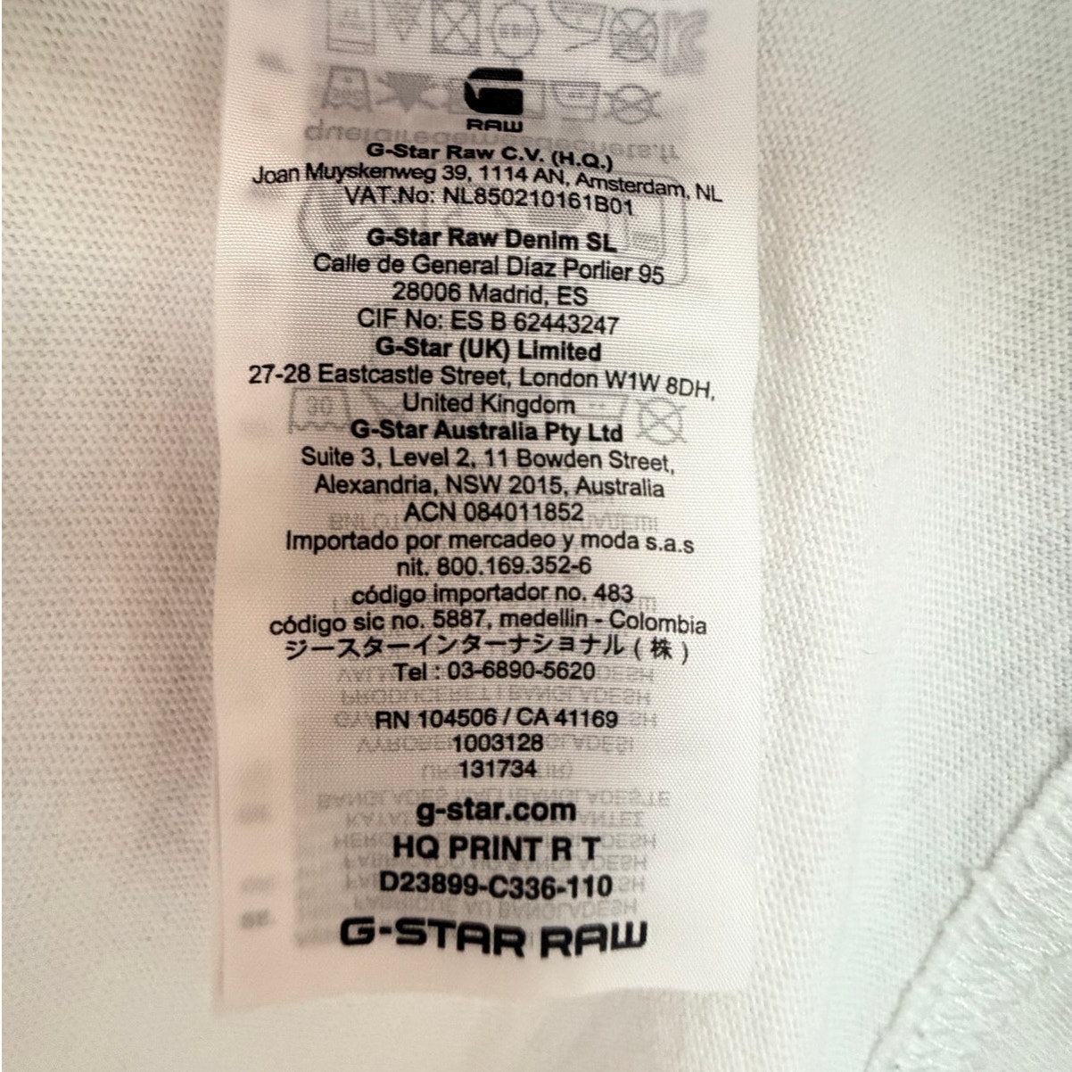 G-Star RAW Men's HQ Print Graphic T-Shirt 2XL White - product photo 7