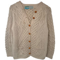 John Molloy Women's Beige Genuine Donegal Traditional Handknits Sweater — front view