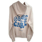 Lonely Ghost Men's Beige Fleece Oversized Hooded Hoodie — back view