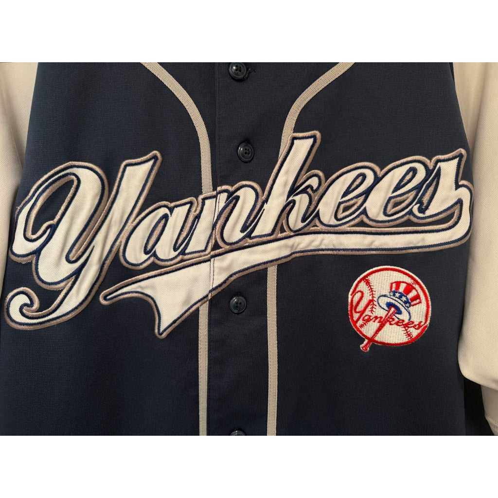 Dynasty Men's New York Yankees Baseball Jersey MLB Raglan Sleeves - XL White Blue — photo 5