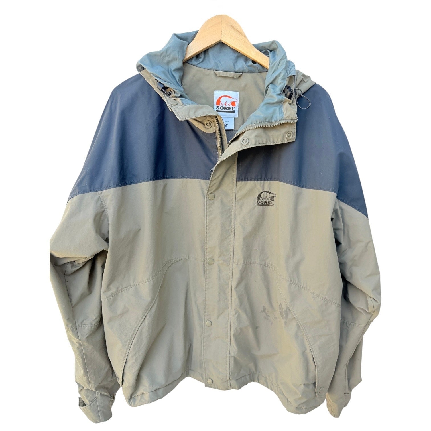 Sorel Hooded Jacket Mens XL Tan Gray Outdoor Coat