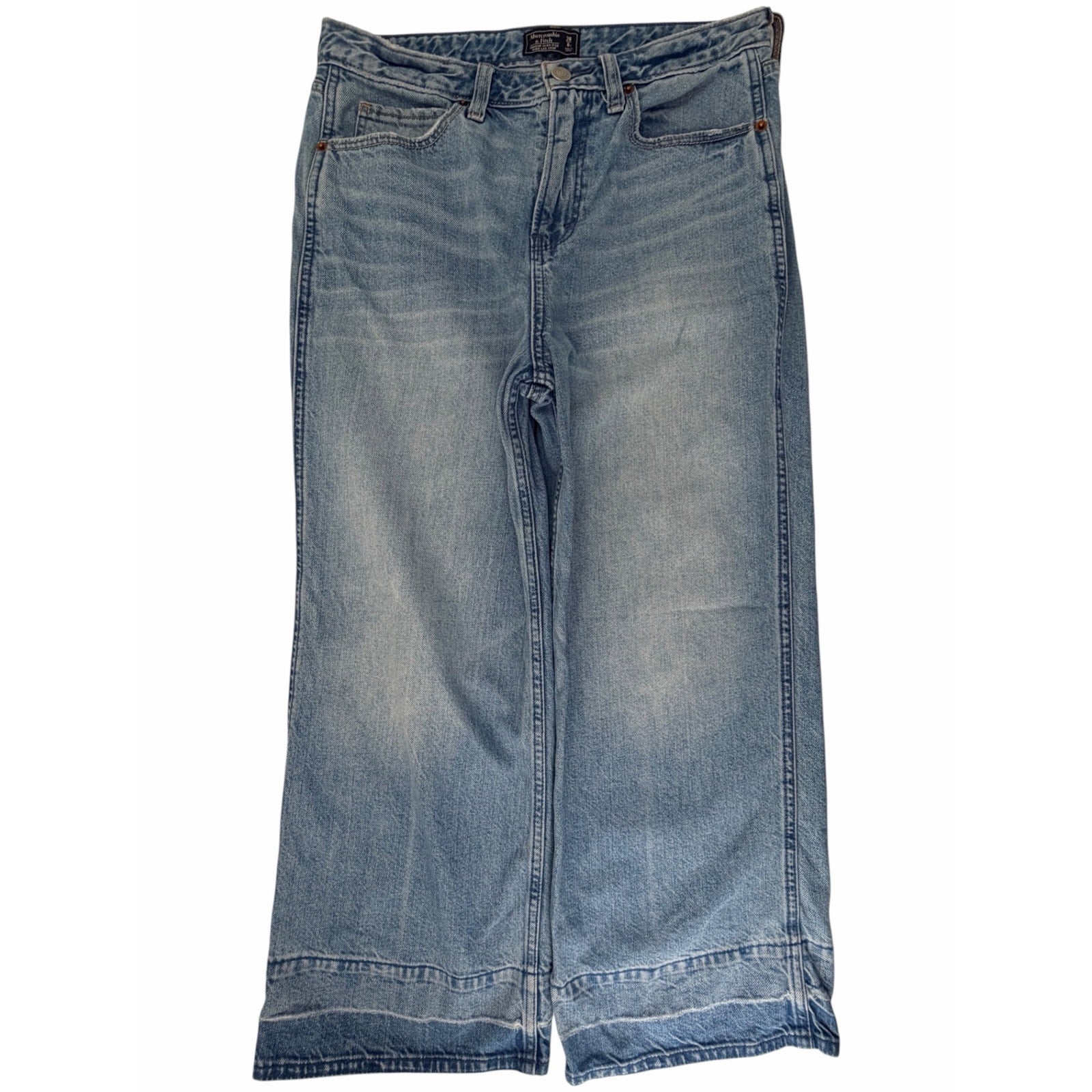 Abercrombie Simone Wide Leg Crop Jeans Womens 28 Blue