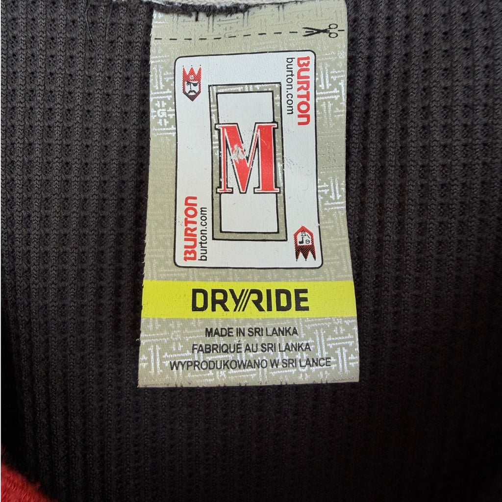 Burton DryRide Hoodie Mens Medium Black Red Snowboard Ski Pullover