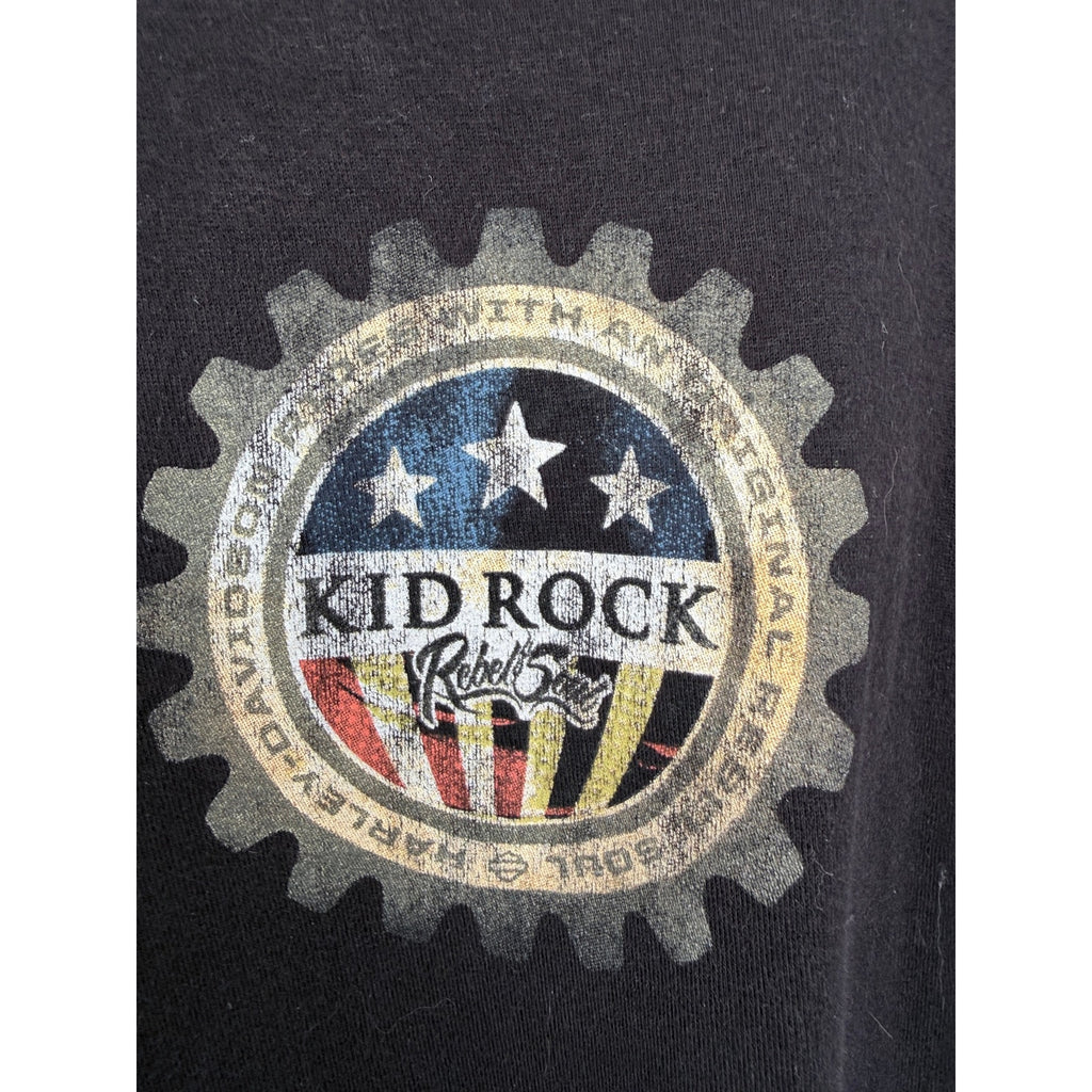 Harley Davidson Kid Rock Rebel Soul T Shirt Mens XL Black Graphic Tee