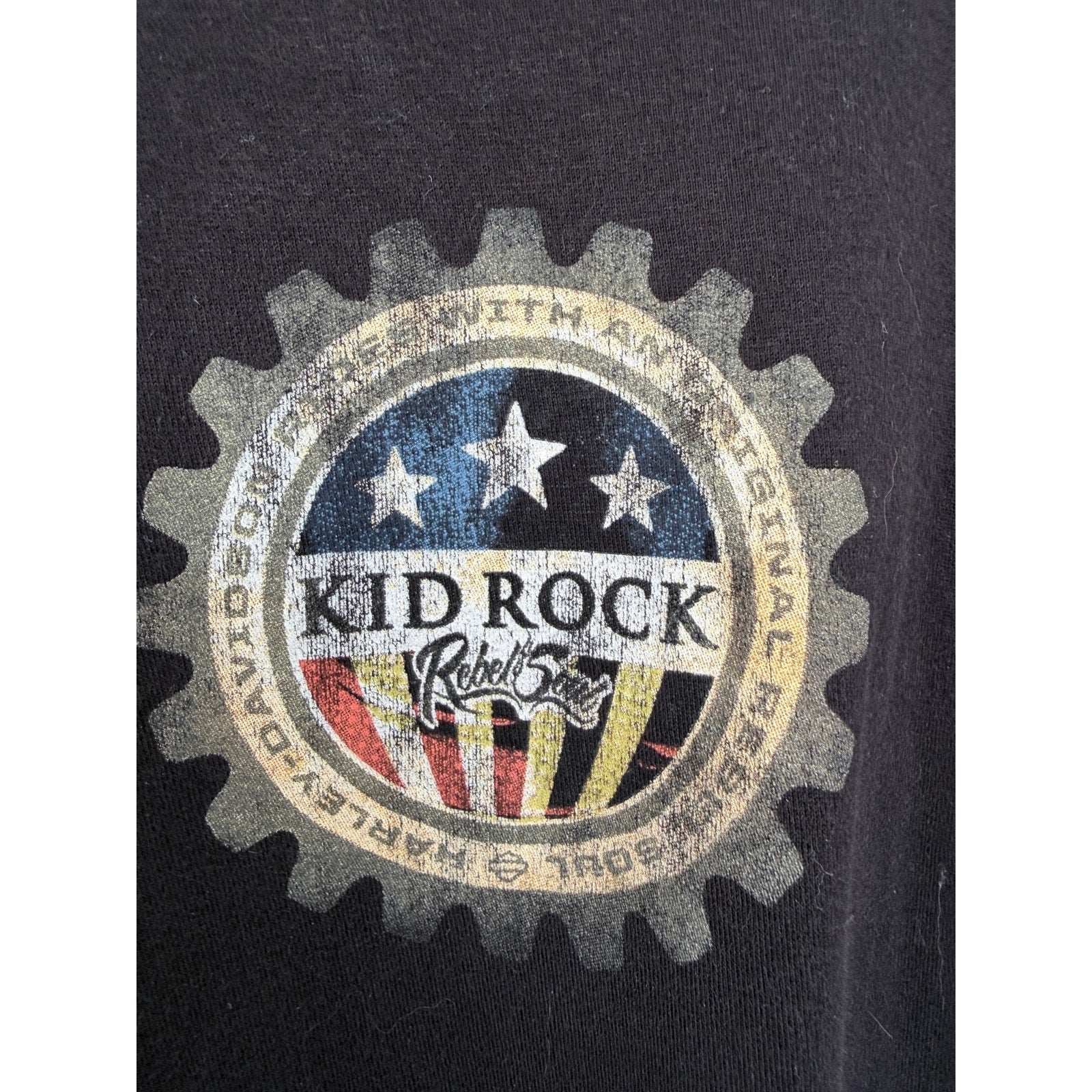 Harley Davidson Kid Rock Rebel Soul T Shirt Mens XL Black Graphic Tee