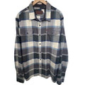 Orvis Sherpa Lined Plaid Flannel Shirt Jacket Mens XXL Blue Gray Heavyweight