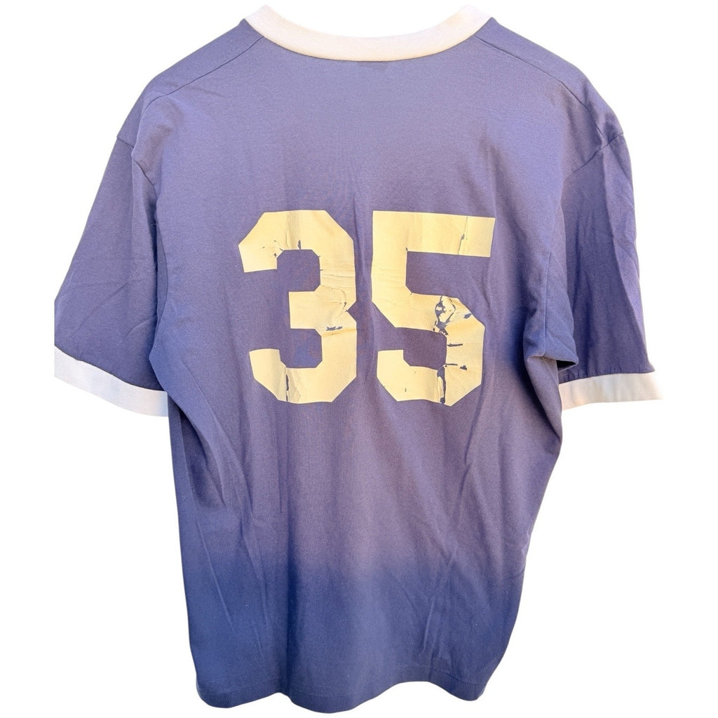 Vintage Falcons #35 V-Neck Jersey Style Single Stitch T-Shirt Made in USA Mens