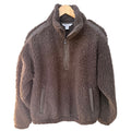Athleta Sherpa Fleece Pullover Womens Medium Brown Quarter Zip Cozy Jacket